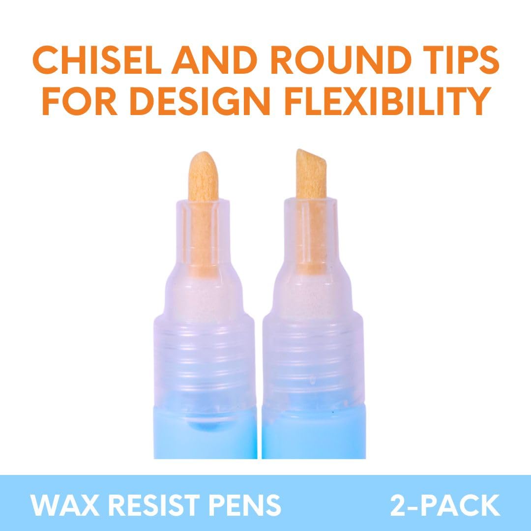 Penguin Pottery - Wax Resist Pens for Pottery Glaze - Set of 2 - Chisel and Round Tips - Refillable