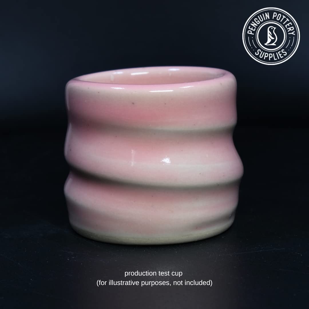 Penguin Pottery - Celadon Series - Glossy Translucent Pink - Mid Fire Glaze, High Fire Glaze, Cone 5-6 for Mid Fire Clay, High Fire Clay - Ceramic Glaze Pottery (1 Pint | 16 oz | 473 ml)