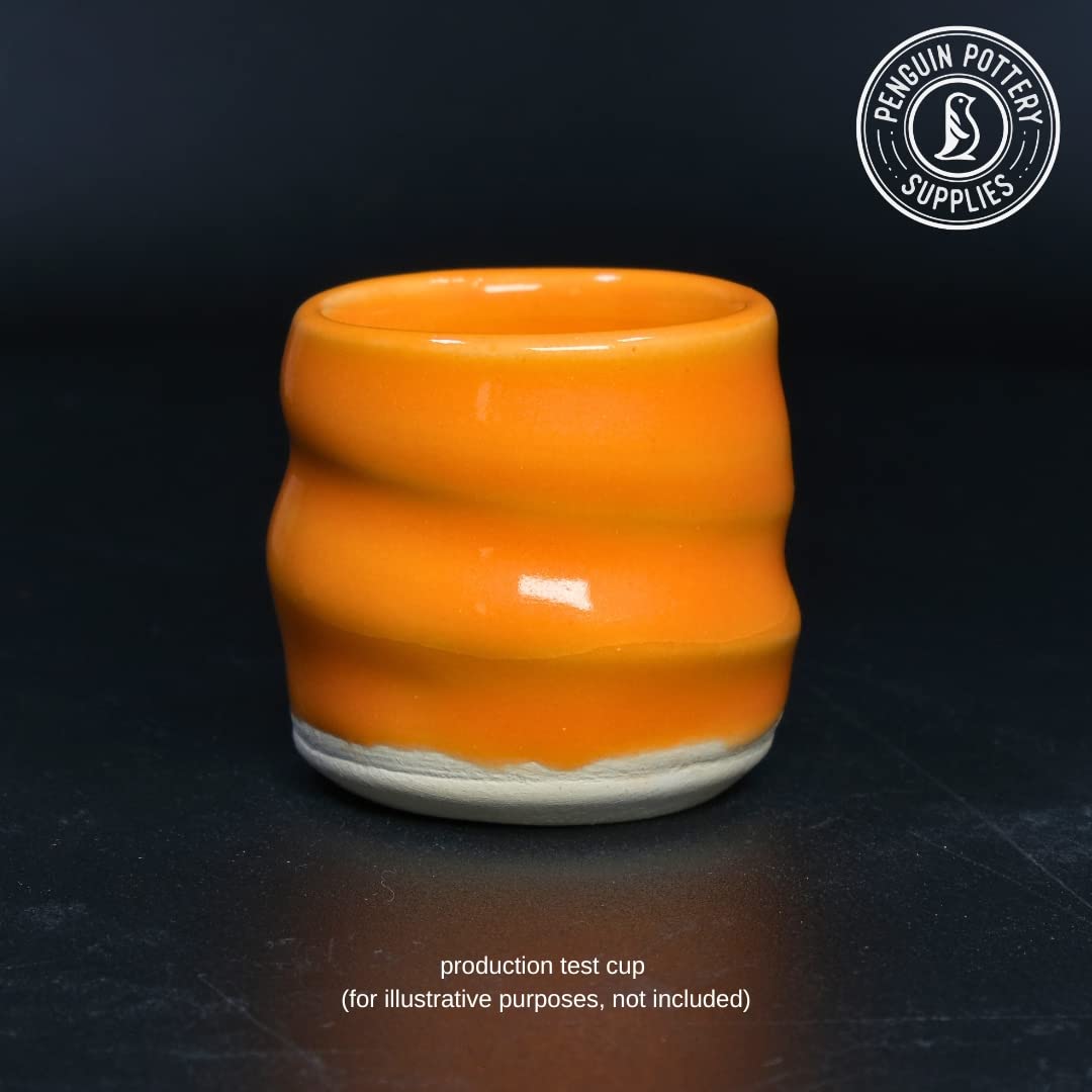 Penguin Pottery - Penguin's Choice Series - Orange - Low Fire Glaze Cone 06-04 for Low Fire Clay - Ceramic Glaze Pottery (1 Pint | 16 oz | 473 ml)