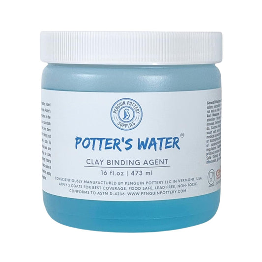 Penguin Pottery - Potter's Water - Increases Strength of Clay Bindings - Prevents Cracks and Flaws in Handmade Pottery - 16 floz 473 ml