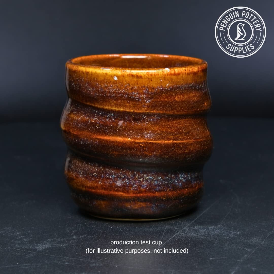 Penguin Pottery - Celadon Series - Glossy Chestnut Brown. Mid Fire Glaze for Clay, Pottery Glaze, Cone 5 and Cone 6 - Ceramic Glaze for Pottery (1 Pint | 16 oz | 473 ml)