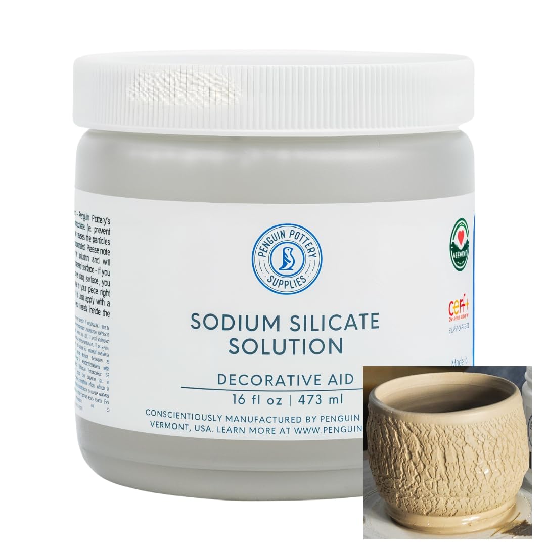 Penguin Pottery - Sodium Silicate for Pottery, Deflocculant, Liquid Glass, Liquid Sodium Silicate, Waterglass, Silica Water, Sodium Silicate Water Glass, High Temperature Sealant (16 fl.oz | 473 ml)