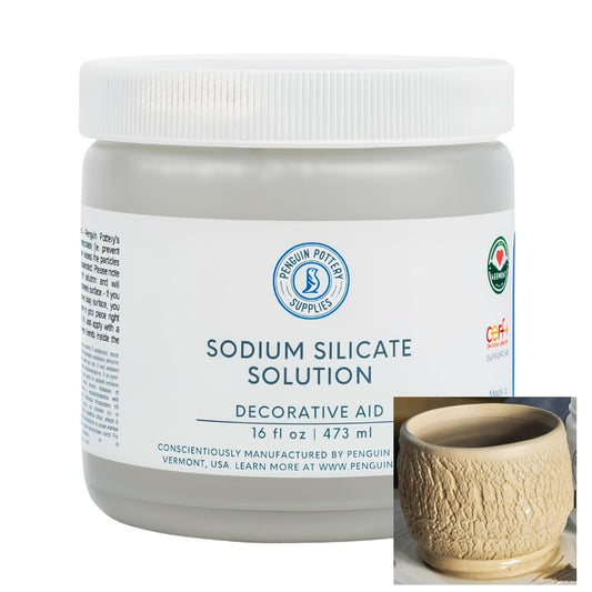Penguin Pottery - Sodium Silicate for Pottery, Deflocculant, Liquid Glass, Liquid Sodium Silicate, Waterglass, Silica Water, Sodium Silicate Water Glass, High Temperature Sealant (16 fl.oz | 473 ml)