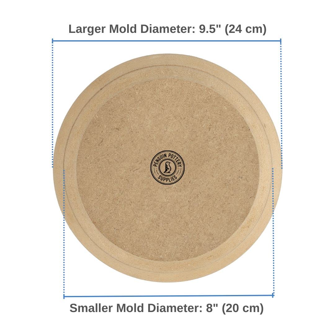 Penguin Pottery - Ceramic Mold for Clay - Handbuilding Dish Plate Slump Mold - Press Mold - Round Set - 8" and 9.5"