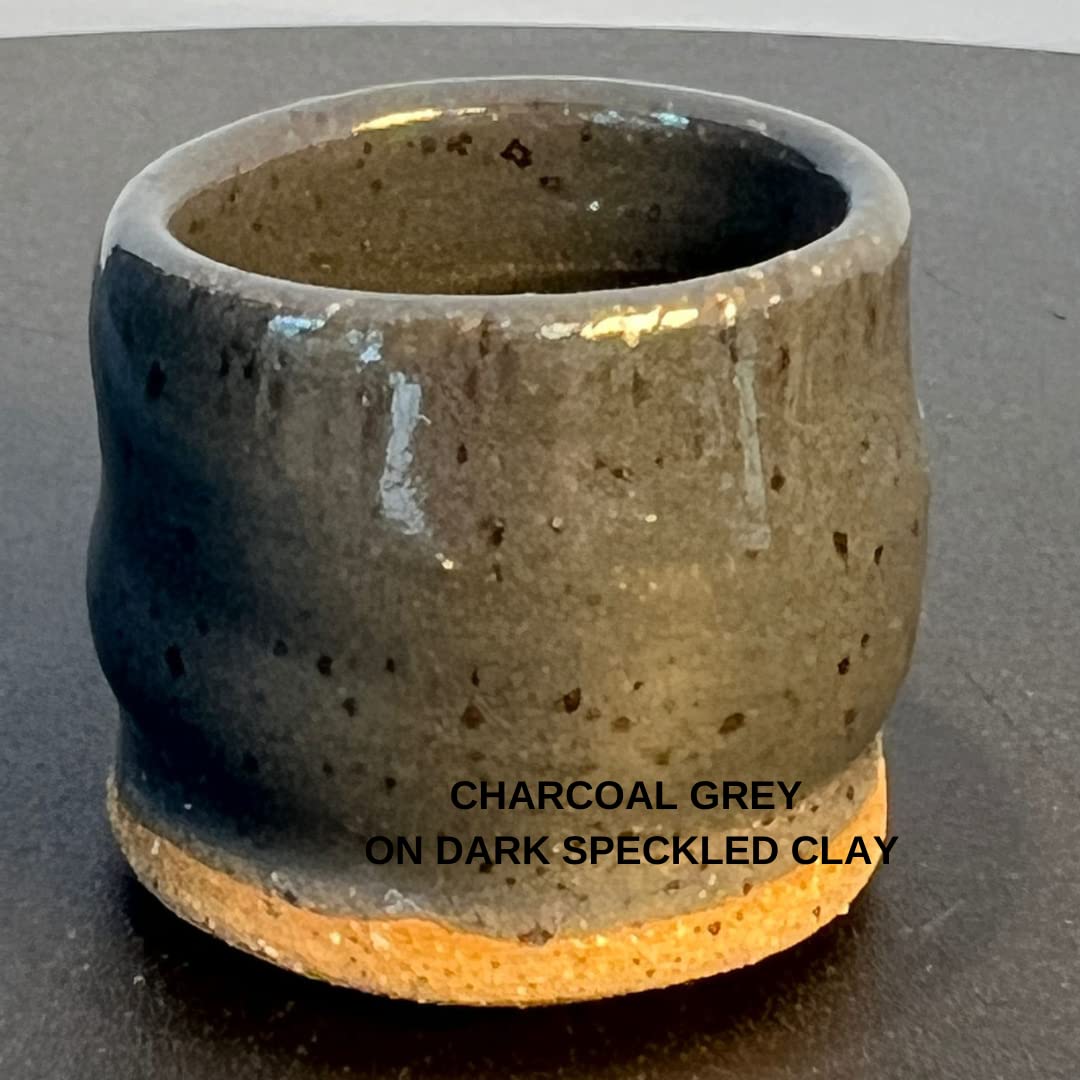 Penguin Pottery - Opaque Series - Charcoal Grey - Mid Fire Glaze, High Fire Glaze, Cone 5-6 for Mid Fire Clay, High Fire Clay - Ceramic Glaze Pottery (1 Pint | 16 oz | 473 ml)