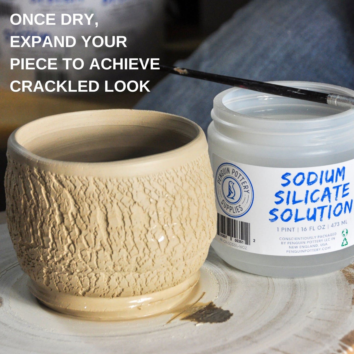 Penguin Pottery - Sodium Silicate for Pottery, Deflocculant, Liquid Glass, Liquid Sodium Silicate, Waterglass, Silica Water, Sodium Silicate Water Glass, High Temperature Sealant (16 fl.oz | 473 ml)