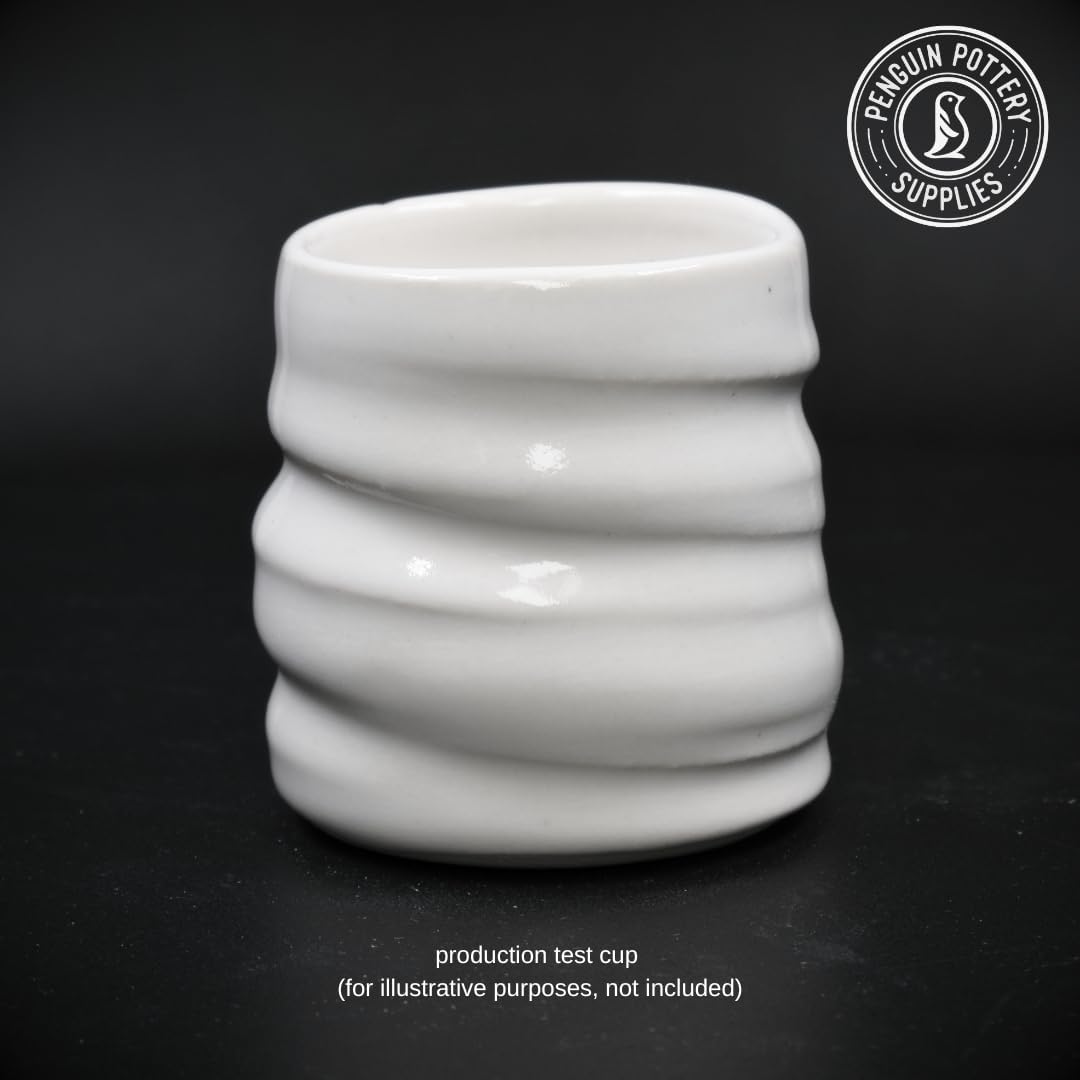 Penguin Pottery - Glossy Opaque White Glaze (5 Lbs Dry) - Opaque Series - Mid Fire Glaze Cone 5-6 - Ceramic Glaze Pottery (5 lbs | 2.3 kg)