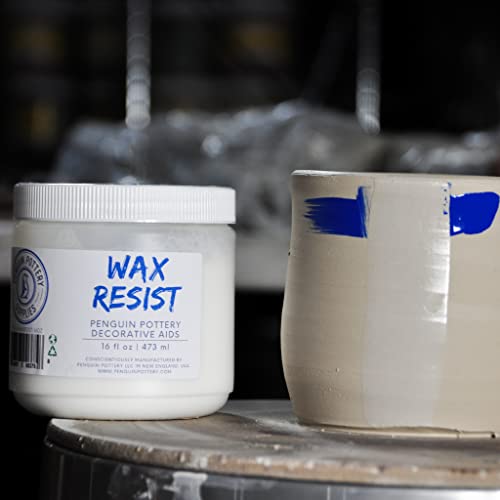 Penguin Pottery - Premium Ceramic Wax Resist for Pottery Glaze, Ceramic Slip Clay, and Ceramic Glazes - Alternative to Latex Resist for Pottery - Ceramic Sealant for Pottery - 1 Pint | 473 ml