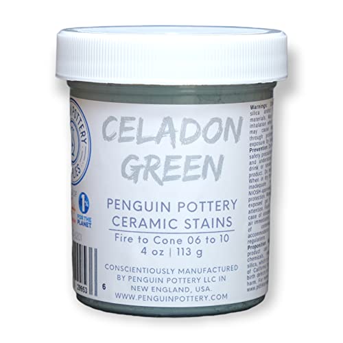 Penguin Pottery - Celadon Green Stain - 1/4 lb - Colorant for Clay, Glazes, Clay Slip