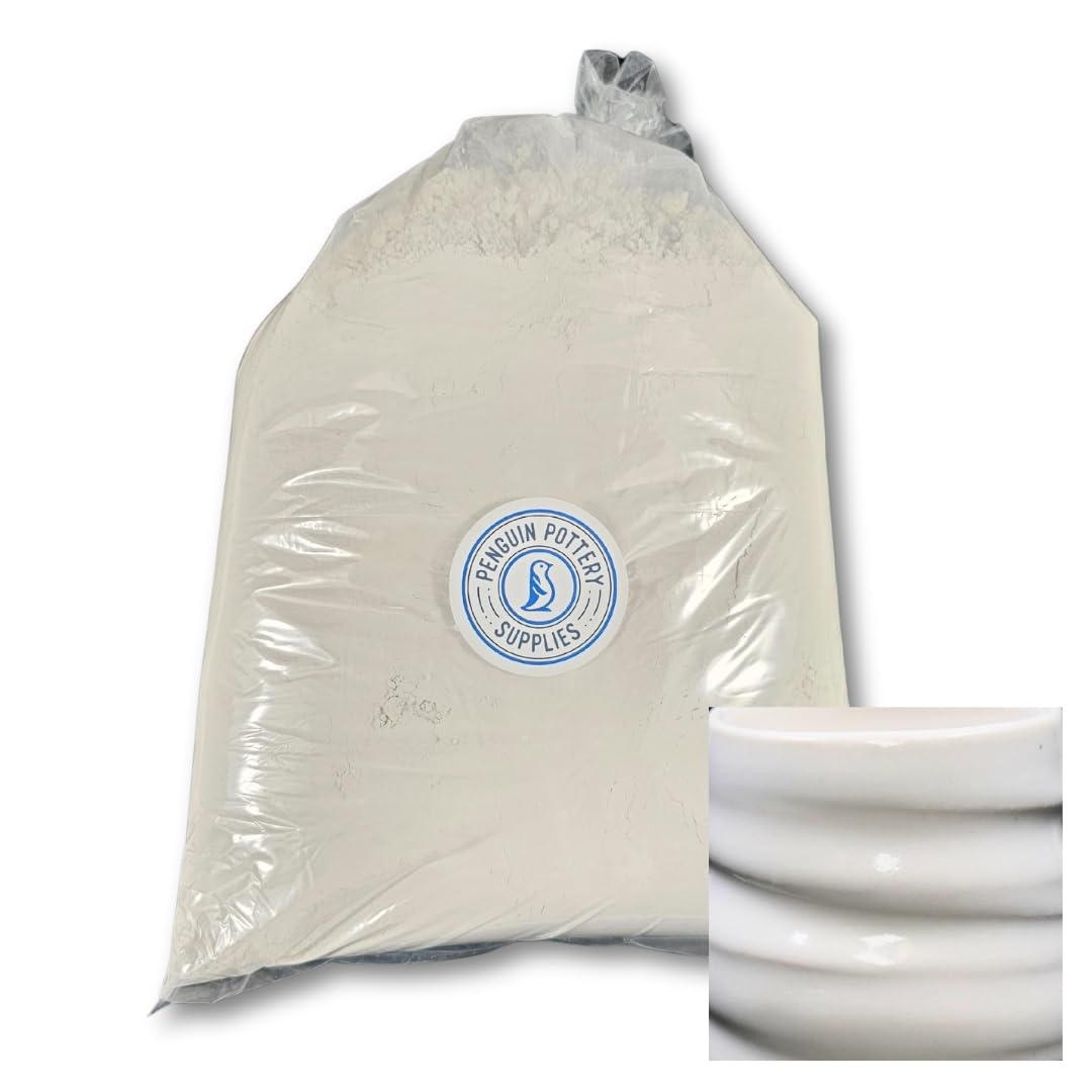 Penguin Pottery - Glossy Opaque White Glaze (5 Lbs Dry) - Opaque Series - Mid Fire Glaze Cone 5-6 - Ceramic Glaze Pottery (5 lbs | 2.3 kg)