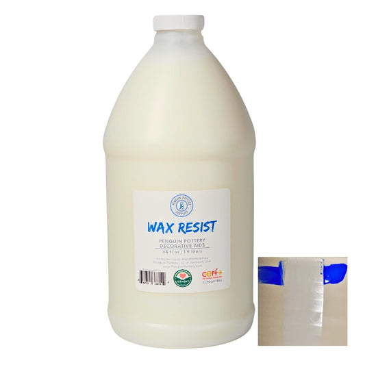 Penguin Pottery Ceramic Wax Resist for Pottery Glaze, Clay Glaze, Slip Clay Use Pottery Wax Resist with Underglazes in Pottery Kiln - Alternative to Latex Resist for Pottery (1/2 Gallon | 1.9 Liters)