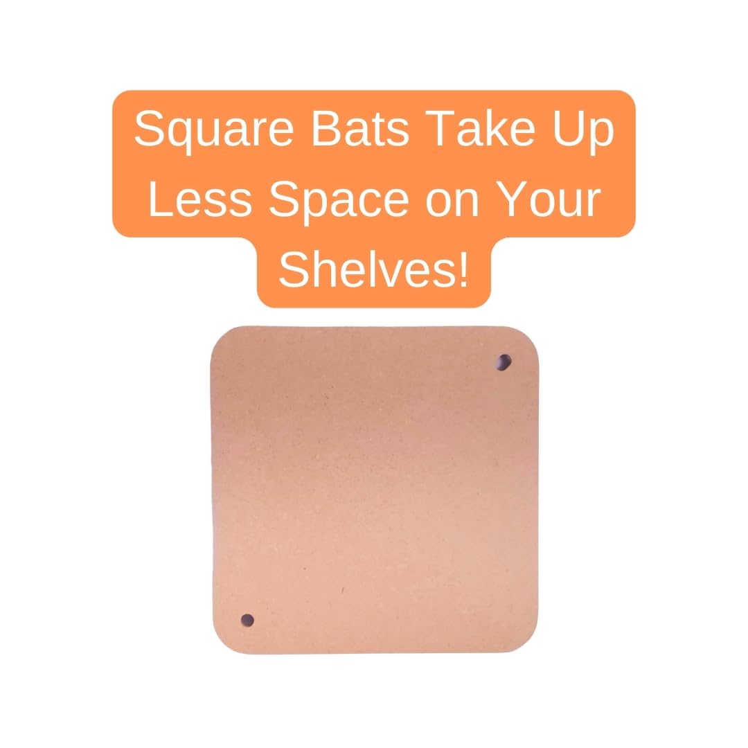Penguin Pottery Bats 9 Inch Square Medex MDF Set of 5 - Square Pottery Wheel Bats Take Up Less Space on Your Studio Shelves - Pottery Bat Fits All Standard Wheel Heads Pre-Drilled Bat Pin Holes
