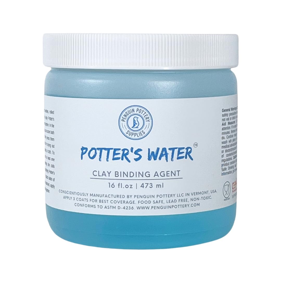 Penguin Pottery - Potter's Water - Increases Strength of Clay Bindings - Prevents Cracks and Flaws in Handmade Pottery - 16 floz 473 ml