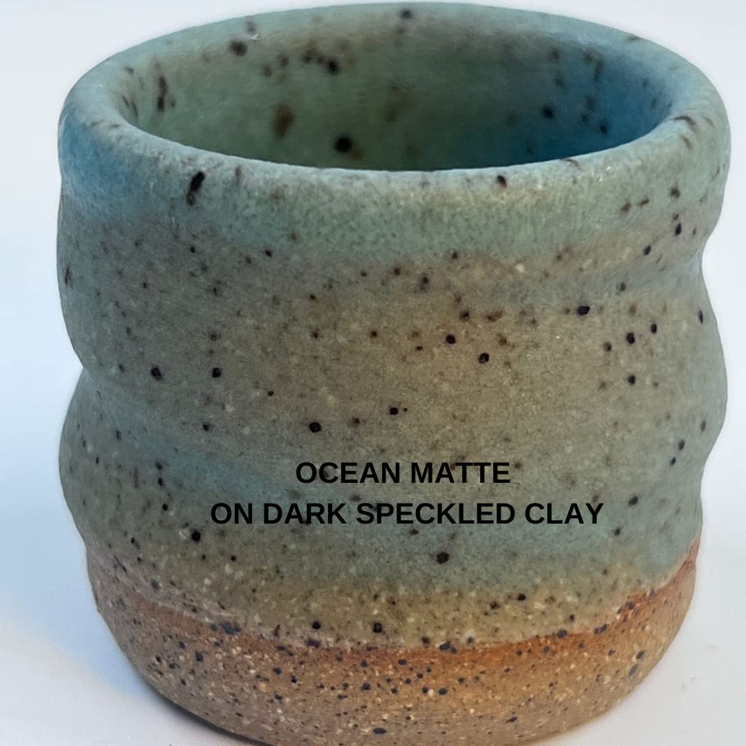 Penguin Pottery - Matte Series - Ocean Matte. Mid Fire Glaze for Clay, Pottery Glaze, Cone 5 and Cone 6 - Ceramic Glaze for Pottery (1 Pint | 16 oz | 473 ml)