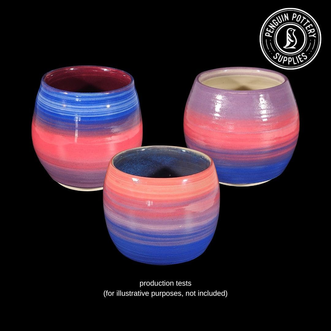 Penguin Pottery - Underglaze for Ceramics - 8-Color Underglaze Variety Set (4oz Jars) - Underglaze Cone 04 to Cone 6 - Paint Colors for Clay, Bisque - Under Glaze for Pottery - Low Fire to Mid Fire