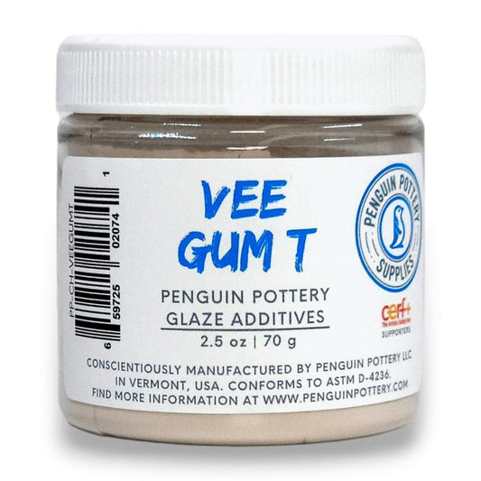 Penguin Pottery - Vee Gum for Pottery - 2.5 oz 70 gram Jar - Suspension Agent Thickener for Ceramic Glazes - Improves The Suspension of Particles in Glaze Formulations