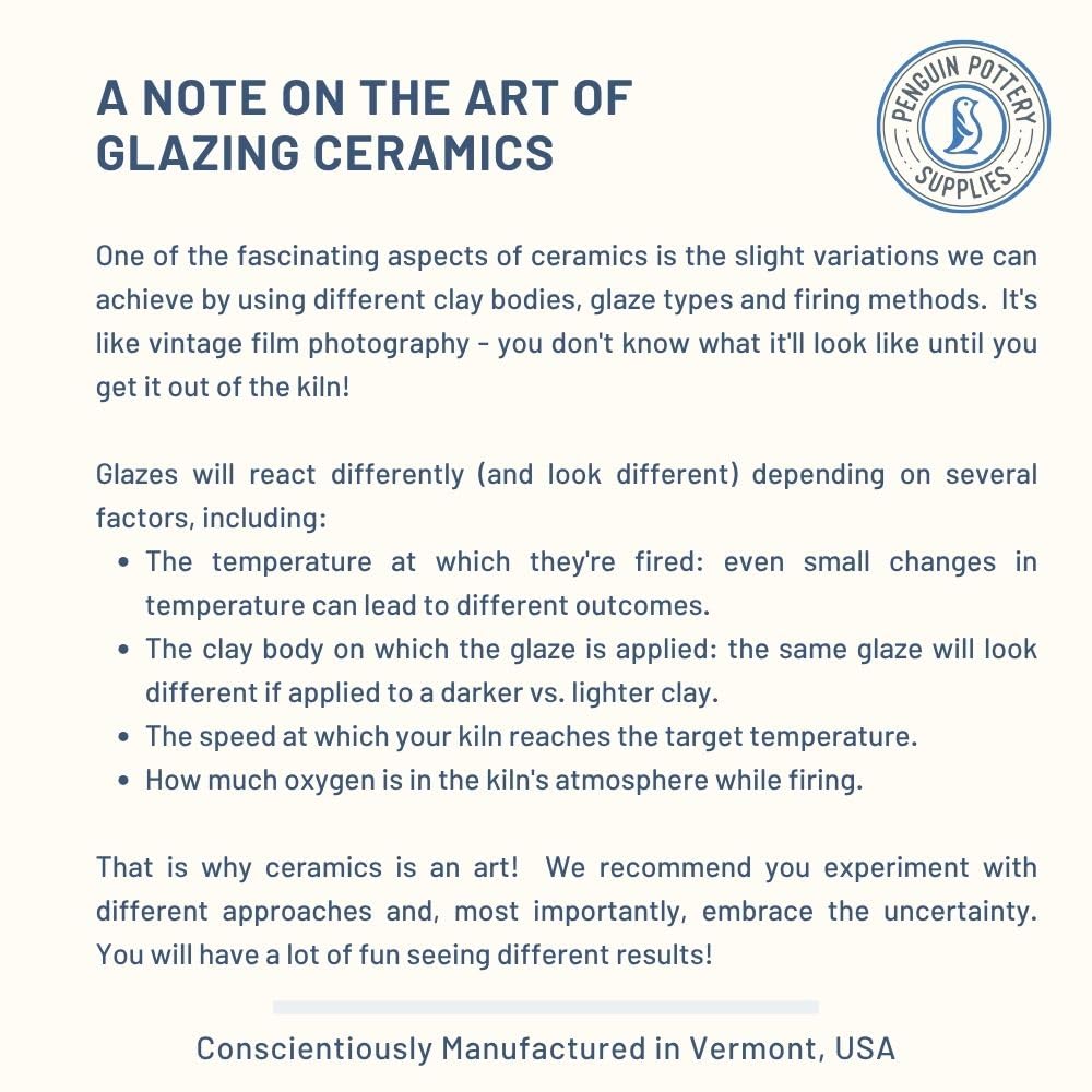 Penguin Pottery Glazes - Mid Fire - Flux Series - Flux Glaze, Blue - Cone 6 (16 fl.oz | 1 Pint | 473 ml)