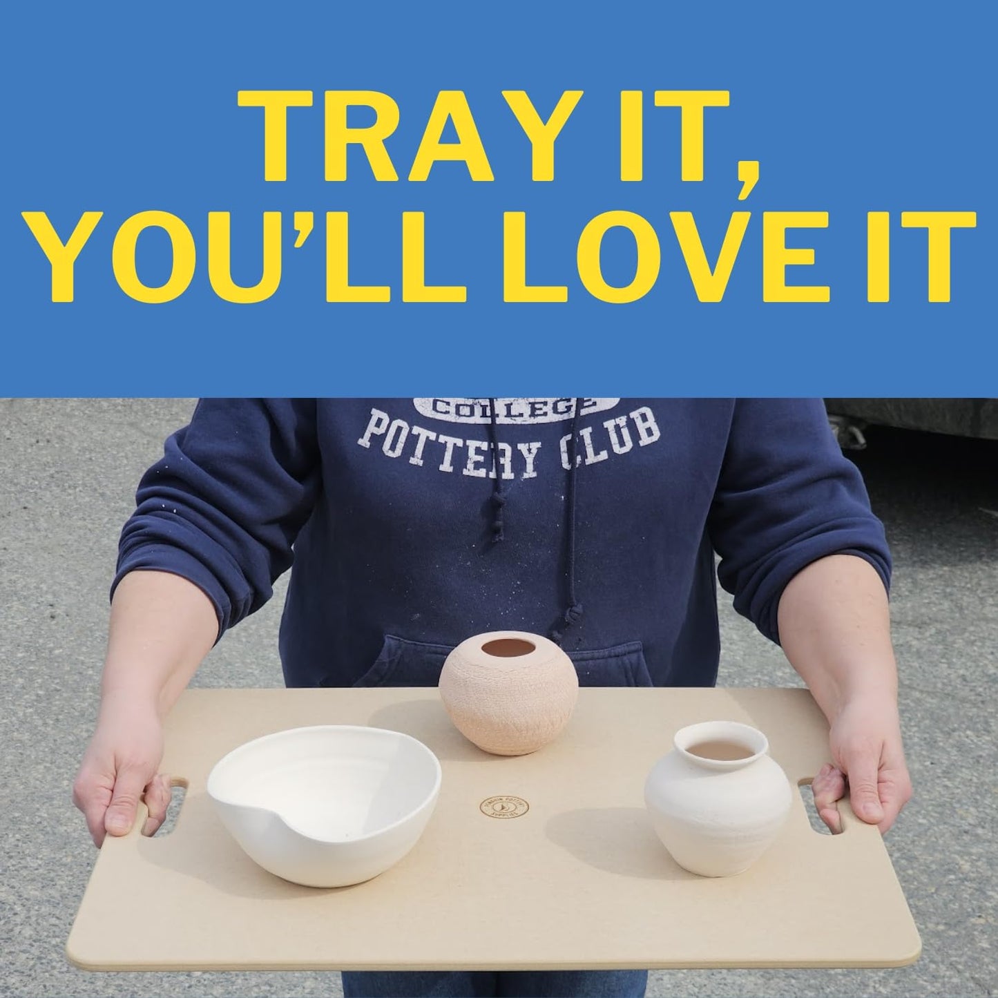 Penguin Pottery - Portable Clay Wedging Board with Two Built-in Handles - 18 in x 24 in - Wedging Board for Clay - Clay Board for Clay Crafts Arts Ceramics Pottery Tools