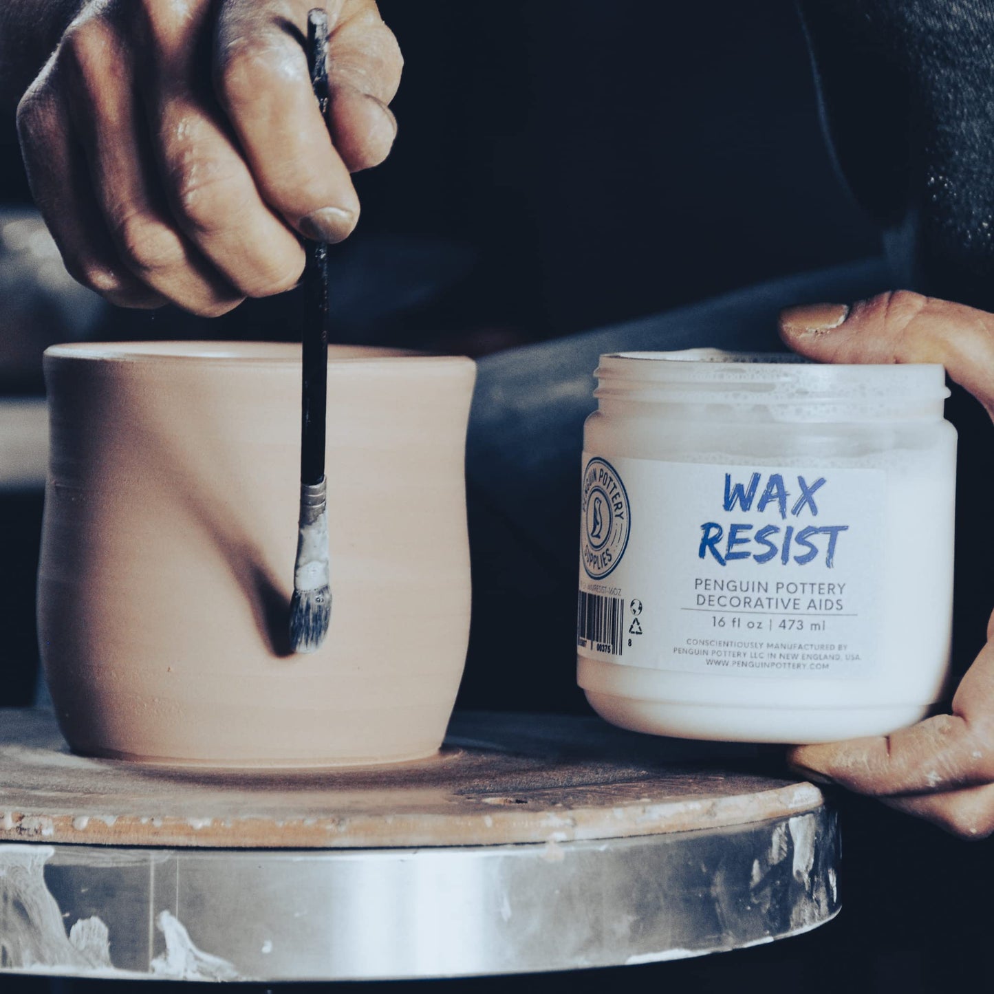 Penguin Pottery Ceramic Wax Resist for Pottery Glaze, Clay Glaze, Slip Clay - Use Pottery Wax Resist with Underglazes in Pottery Kiln - Alternative to Latex Resist for Pottery (1 Pint | 473 ml)