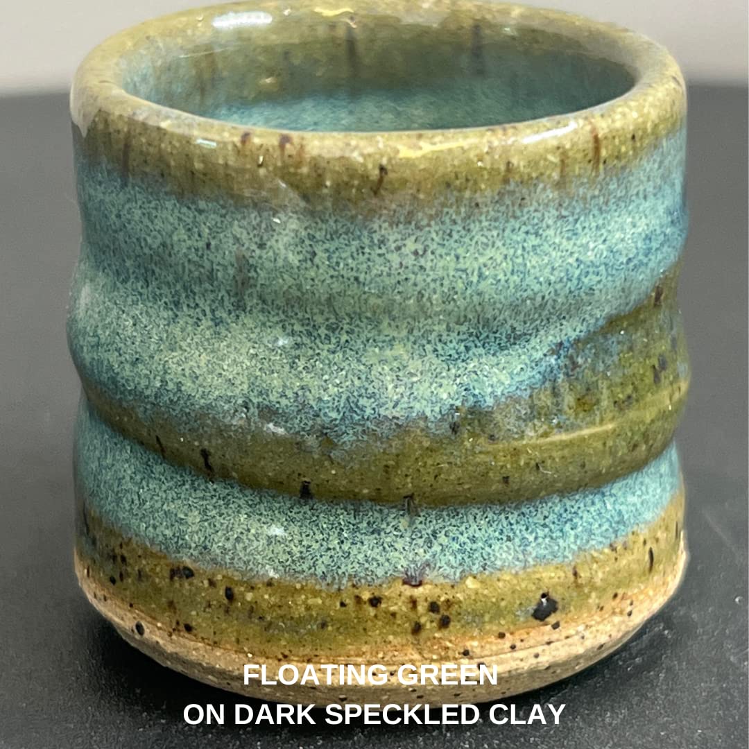 Penguin Pottery - Specialty Series - Floating Green - Mid Fire Glaze, High Fire Glaze, Cone 5-6 for Mid Fire Clay, High Fire Clay - Ceramic Glaze Pottery (1 Pint | 16 oz | 473 ml)