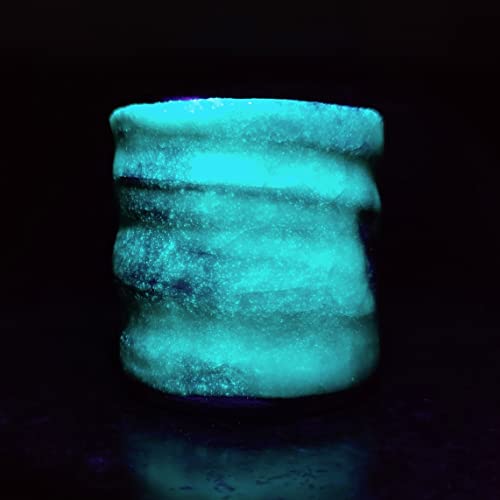 Penguin Pottery - Glow in The Dark Pottery Glaze - Aqua - Low Fire Glaze Cone 06 - Glow in The Dark Paint for Ceramics (4 fl oz | 118 ml)