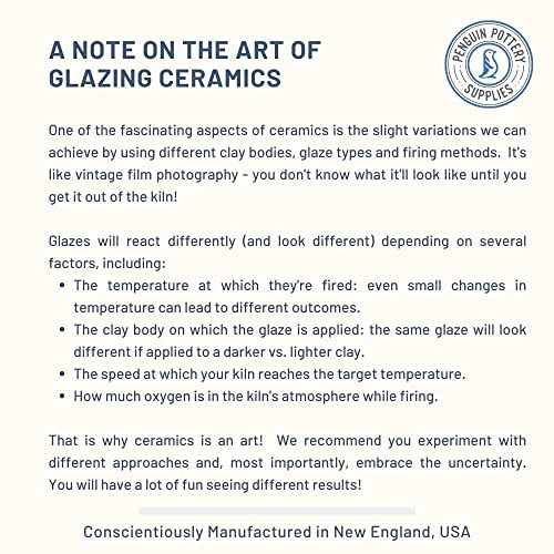 Penguin Pottery - 1/2 Gallon Mid Fire Clear Glaze - Cone 5-6 for Mid Fire Clay, High Fire Clay - Ceramic Glaze Pottery (1/2 Gallon | 64 oz | 1.9 L)