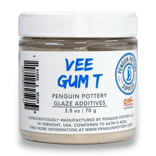 Penguin Pottery - Vee Gum for Pottery - 2.5 oz 70 Gram Jar - Suspension Agent Thickener for Ceramic Glazes - Improves The Suspension of Particles in Glaze Formulations